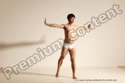 Underwear Martial art Man Asian Moving poses Average Short Black Dynamic poses Academic